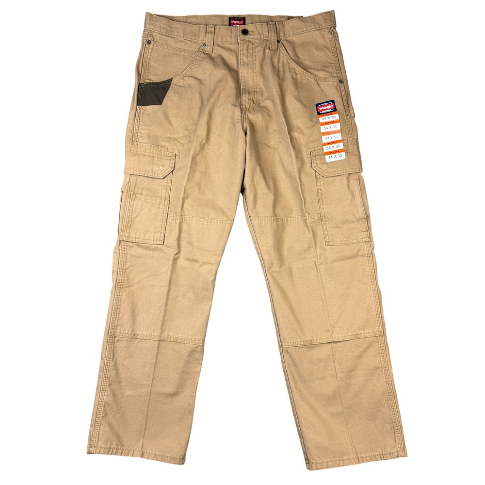 Wrangler Workwear Ranger Double Knee Cargo Pants 34x30 Khaki 10WMWR1RH